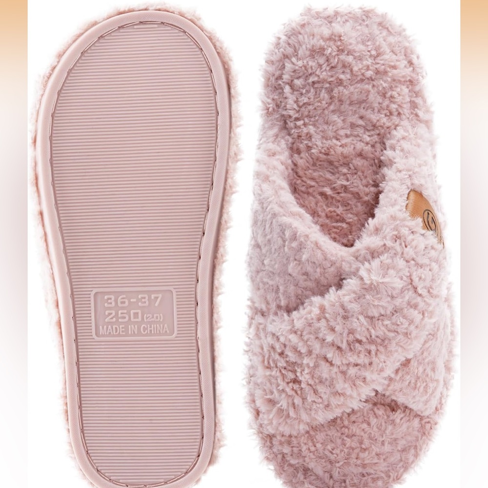 Cozy Pink Fuzzy Slippers - Picture 4 of 5